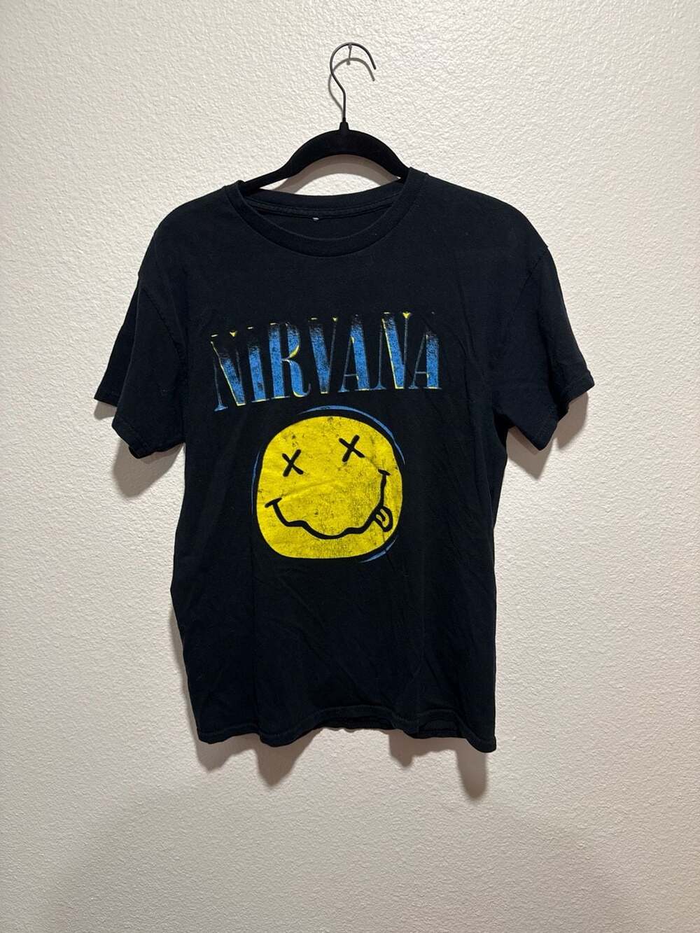 Nirvana Blue Ombre Font Smiley Tee Graphic T-Shirt